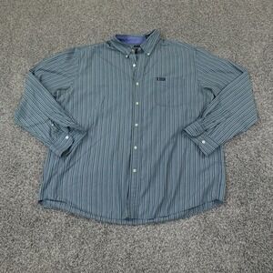 Ralph Lauren Chaps Shirt Mens XXL 2XL Green Blue Long Sleeve Button Up Casual
